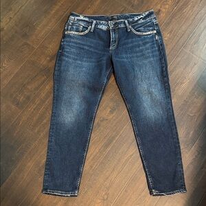 Silver Jeans Dark Blue Boyfriend Jeans